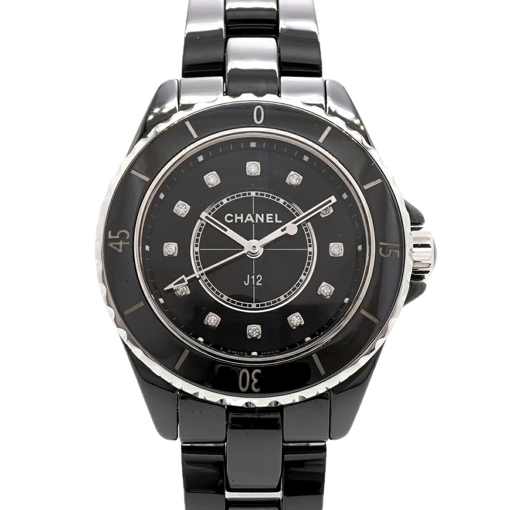 Chanel J12 12P Diamond H5701 Black Dial Women's Watch